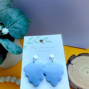 Polymer Clay Shell earrings- Barbie inspired